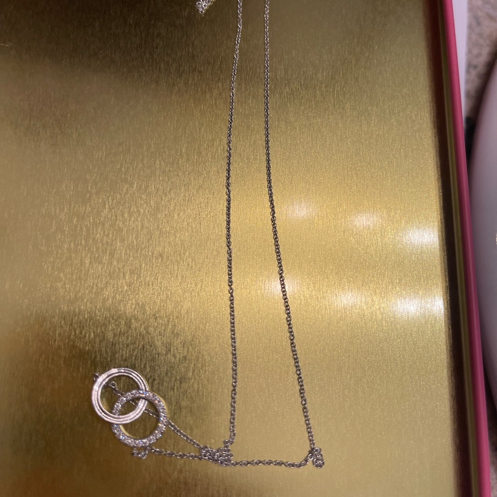 Tiffany & Co. ®18k White Gold Diamond
Interlocking Circle Necklace